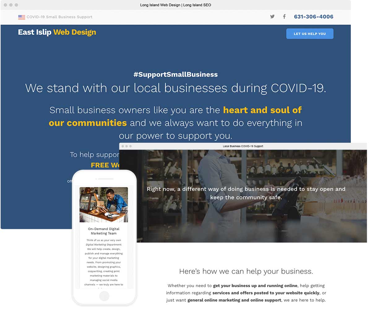 website for small businesses during covid-19