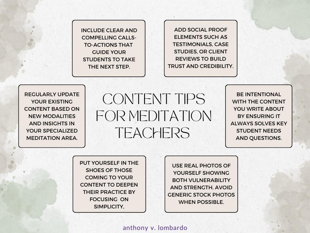 Content writing tips for meditation teachers-