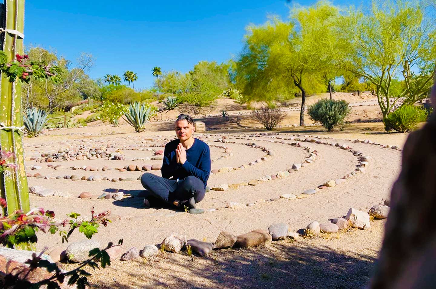 Anthony V. Lombardo meditating, Carefree Arizona